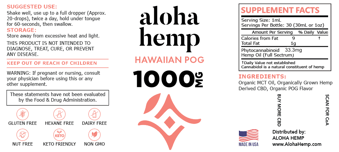 Hawaiian POG 1000 - AlohaHemp