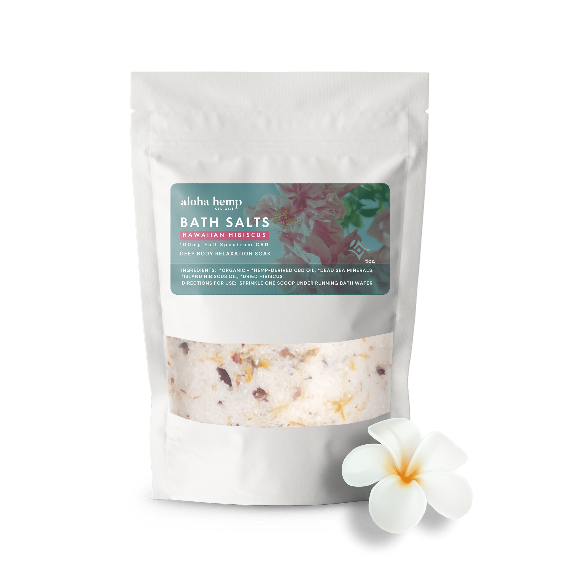 Hawaiian Hibiscus Bath Salt Bag 100mg - AlohaHemp