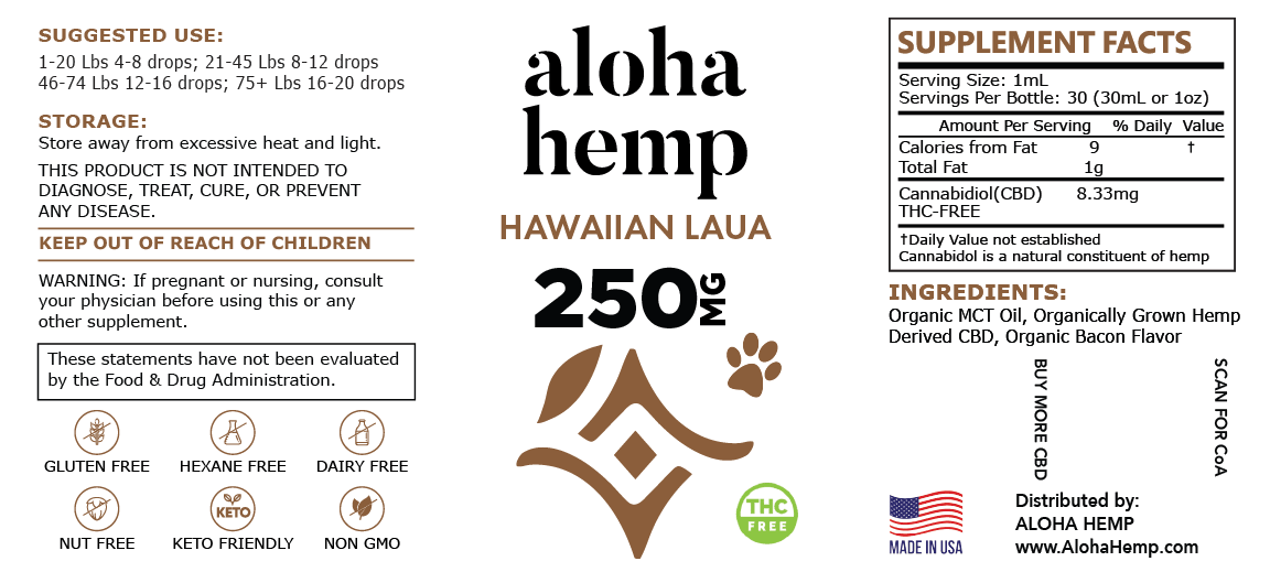 Hawaiian Luau Pet 250 (THC-FREE) - AlohaHemp