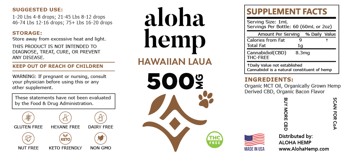 Hawaiian Luau Pet 500 (THC-FREE) - AlohaHemp