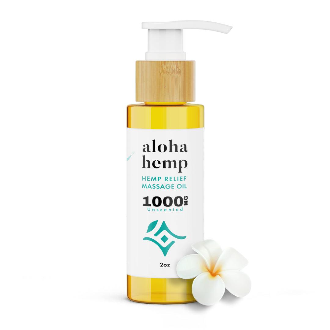 Hemp Relief Massage Oil 1000mg - AlohaHemp