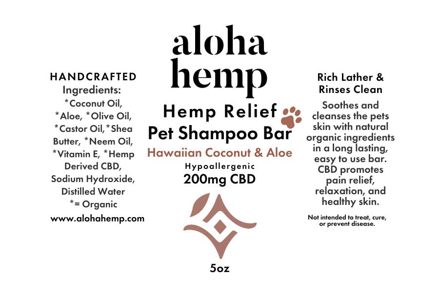 Hemp Relief Pet Shampoo Bar 200mg - AlohaHemp